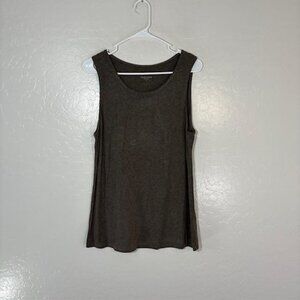 Eileen Fisher Tank Top Womens Large Sleeveless Viscose Spandex Stretch Comfort